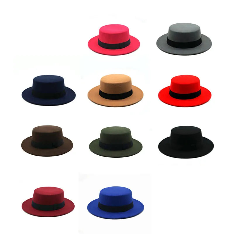 Women's Felt Retro British Style Wide Brim Fedora