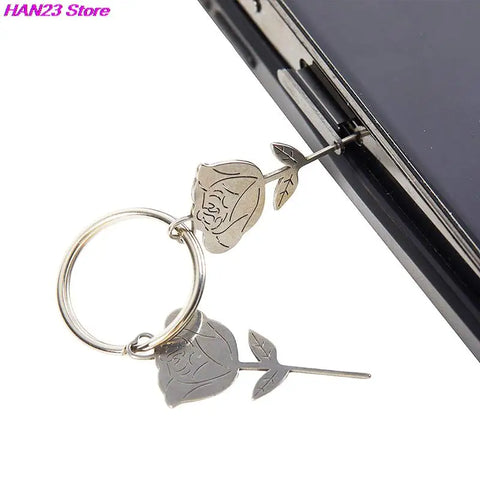 Silver Rose Shape Stainless Steel Needle for Smartphone Sim Card Tray Removal Eject
