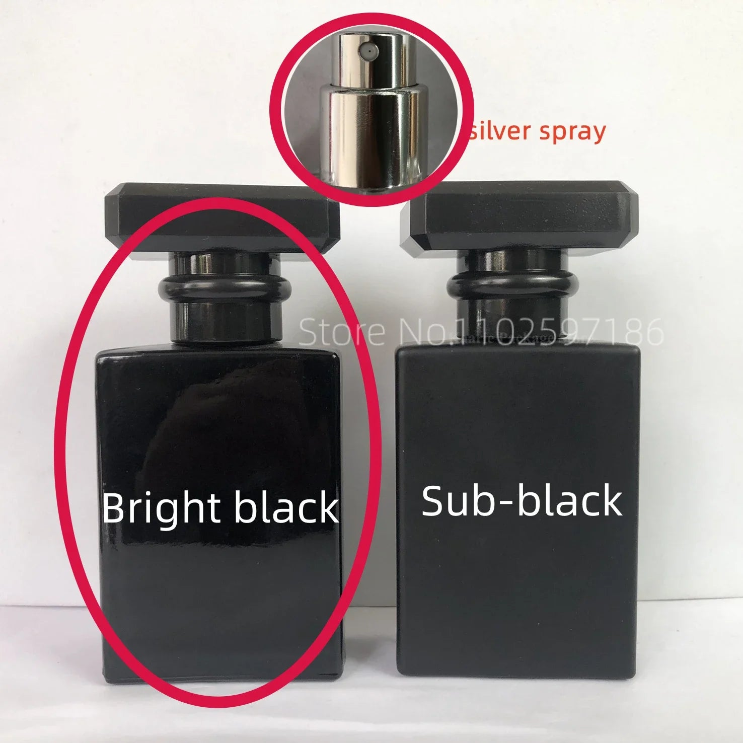 Perfume Separate Bottle Square Clear Portable Black Lid