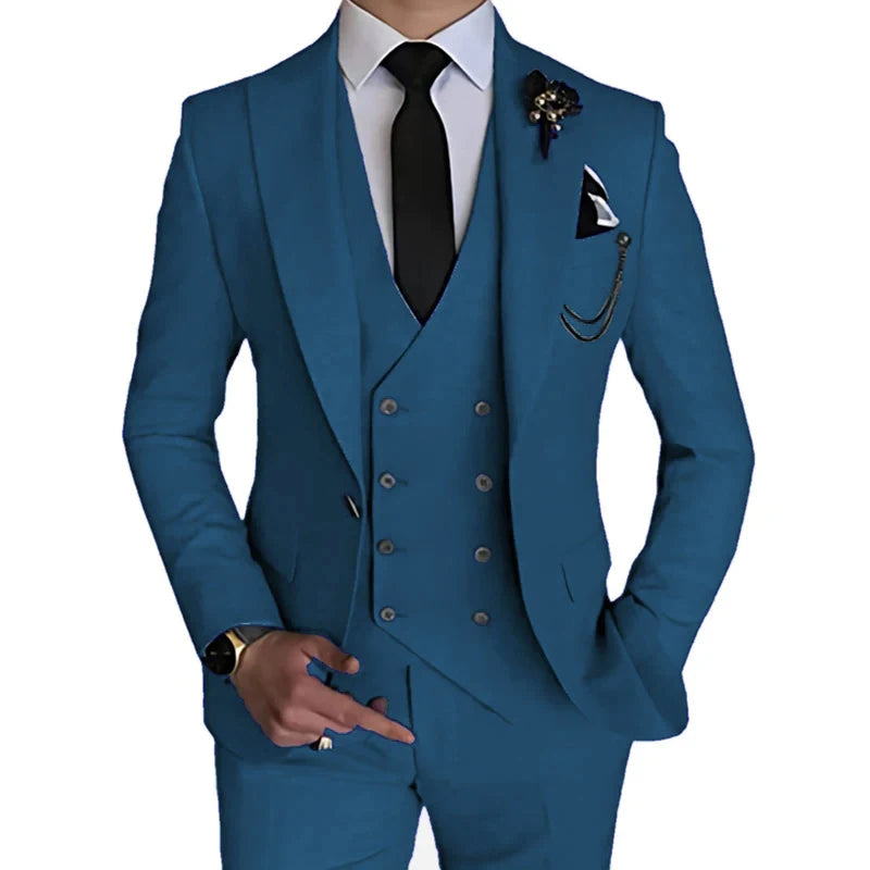 Wedding Suit Coat Pants Vest 3 Pcs Set Dress Blazers Jacket Trousers