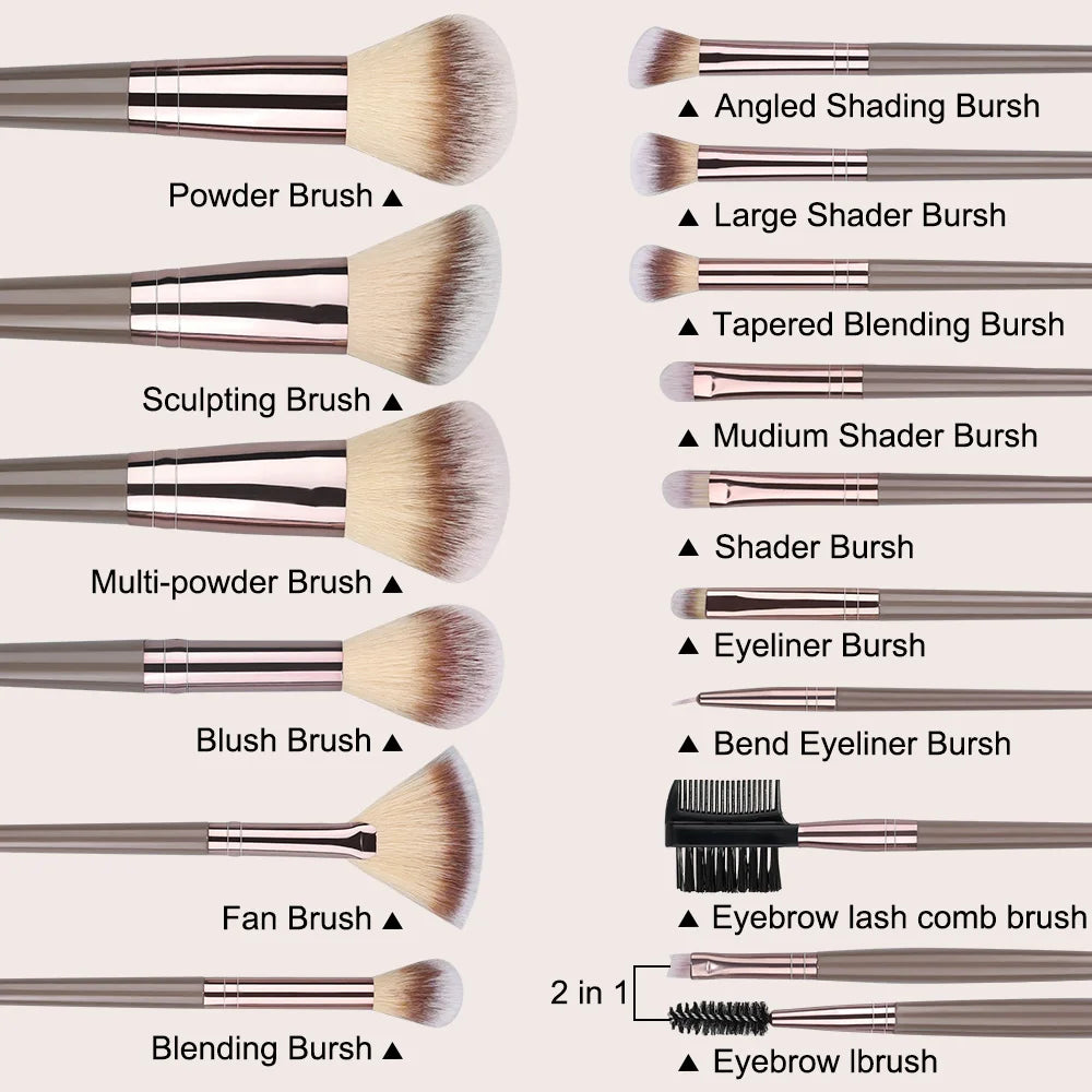 Champagne Golden Makeup Brushes