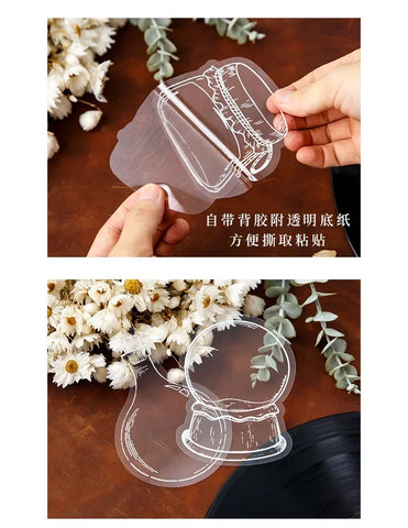 20Pcs W047 Dried Flower Tool Practical Book Marks Glassware Stickers Flower Page Clips No Flower Student Bookmarks