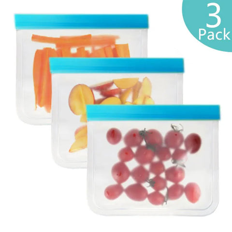 Silicone Food Storage Bag Reusable PEVA Fresh-keeping Bag Fruit And Vegetable Sealed Bag Kitchen Leak-proof Ziplock Storage Bag