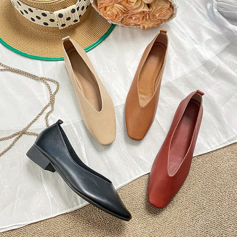 Cute Casual Flats Female Retro Shoes Low Heeled