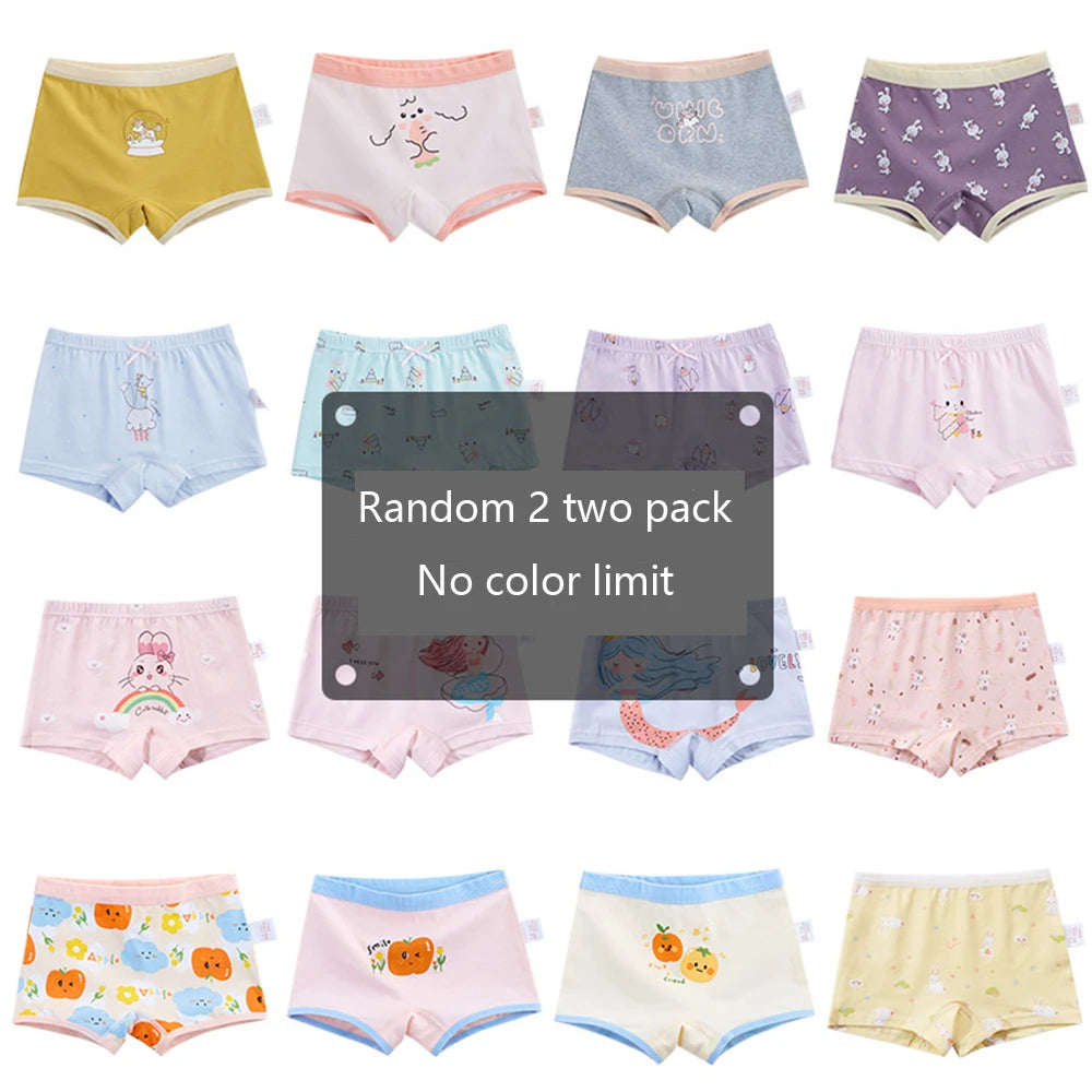 Girls Panties Kids Cotton Underwear Children's Briefs Cherry Cartoon Short 4Pcs/lot