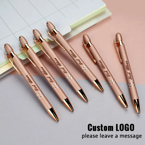 Personalized Carving LOGO Metal Creative Rose Gold Ballpoint