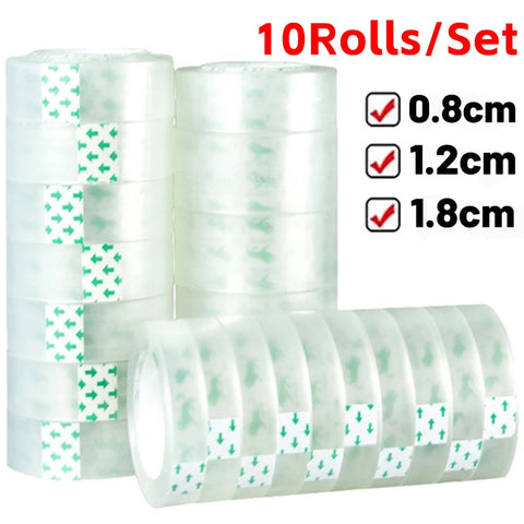 5-1Pcs 18/12/8mm Transparent Adhesive Tape Pack Tools Stationery Office School Supplies Students Adhesive Tape Packing