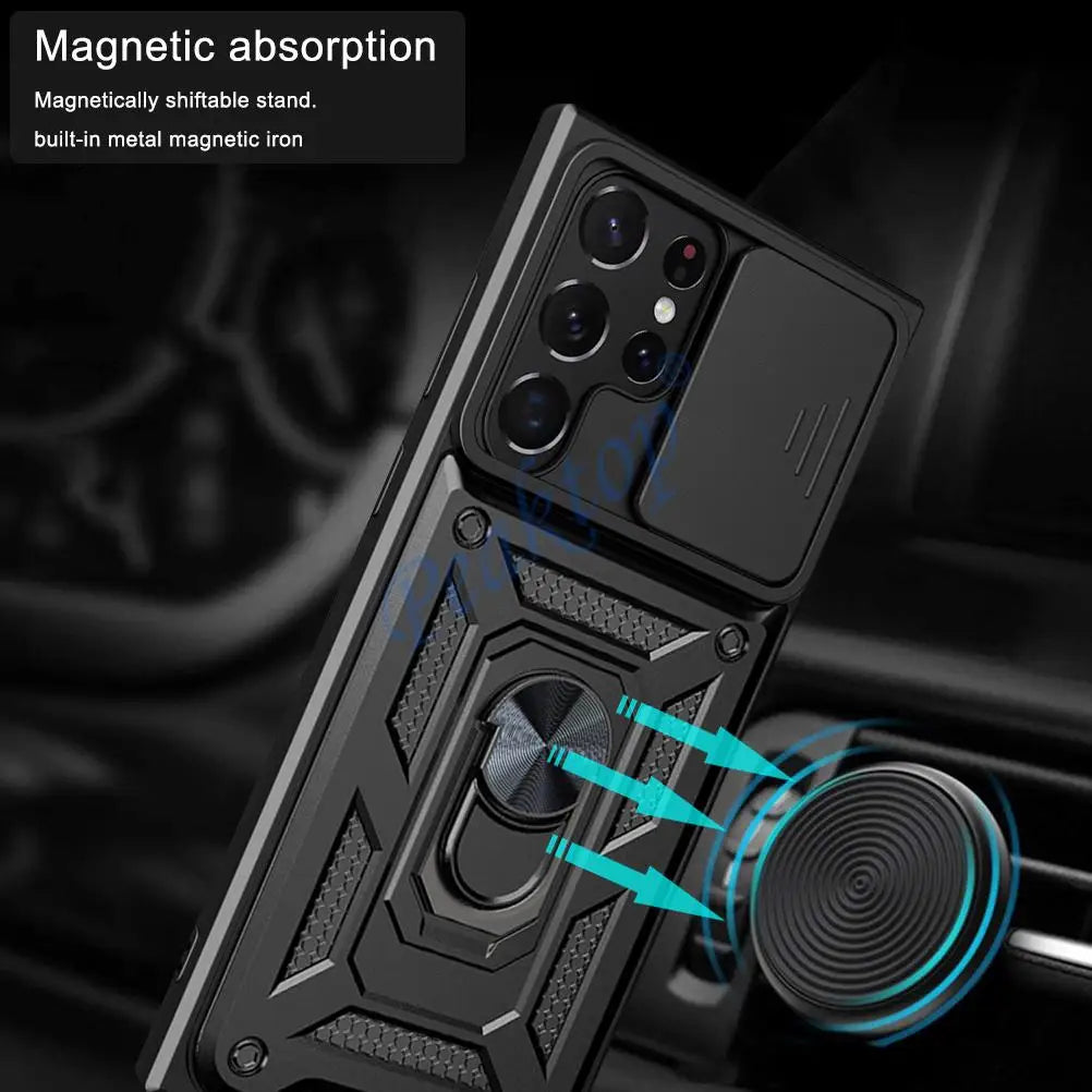 Car Magnetic Holder Protector Case For Samsung Galaxy S20 S21 S22 Ultra Shockproof Back Cover Samsang S20 FE S 21 22 Plus Fundas