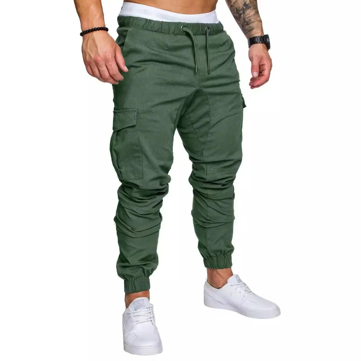 2024 New Cargo Pants Multi-pocket Pants Men's Casual Pants Bunches Woven Fabric