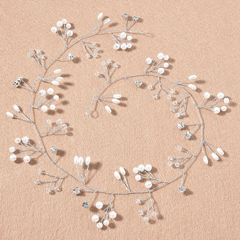 Crystal Pearl Bridal Tiaras Hairbands Hairpins Bridesmaid Diamante Hair Vine Accessories Wedding Jewelry Headwear