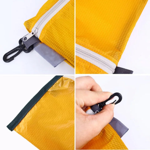 Outdoor Waterproof Bag with Hook Zipper Ultralight Storage Bag Pocket Pouch 4 Colors Camping Hiking Drift Diving Swimming Bag