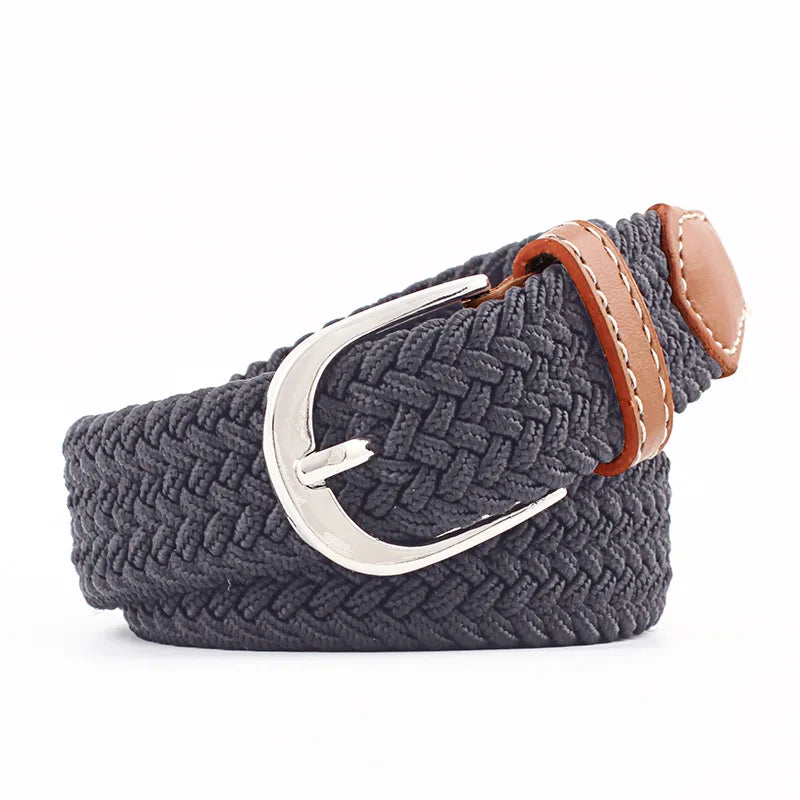 Canvas Elastic Jeans Belts Young Student Woven Canvas Thin Waistband