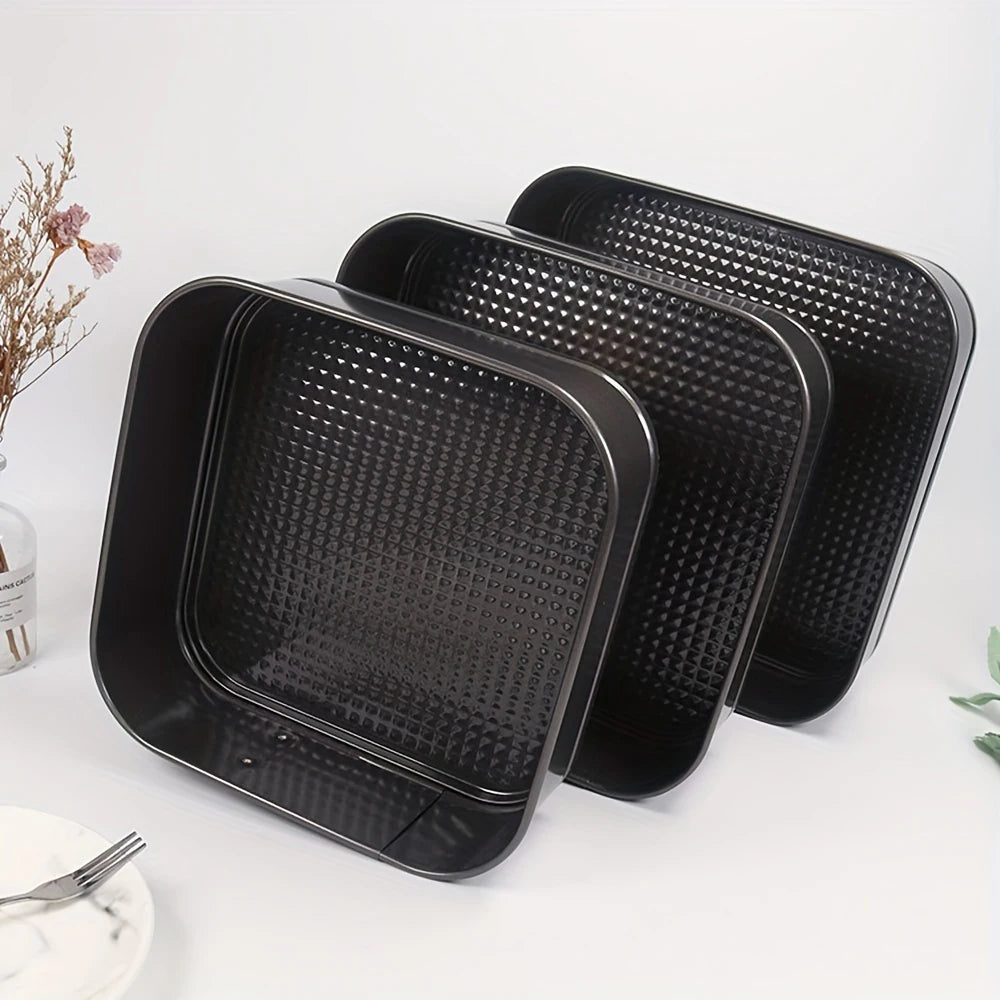 Non-Stick Metal Bake Mould square Cake Pan Bakeware Removable Bottom Carbon Steel Cakes Molds Kitchen Accessories