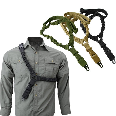 Gun Sling Strap Hunting Rifle Strap Adjustable Tactical Gun Sling Single 1 Point Airsoft Rifle Sling Military Nylon Bungee Belts