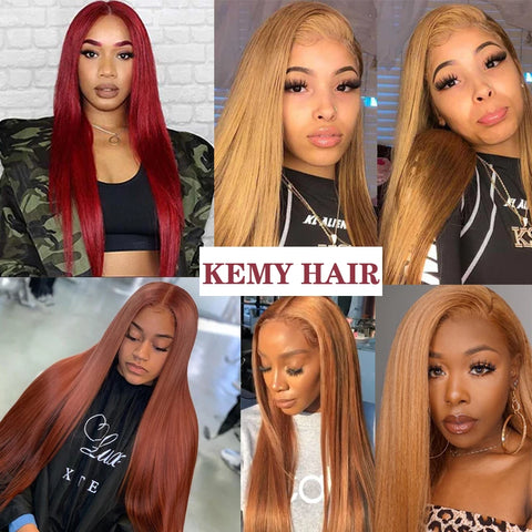 Brazilian Human Hair Weave Bundles 99J/Burgundy Pre-Colored Straight Human Hair Bundles Remy Hair Bundle Deals 1 PC KEMYHAIR