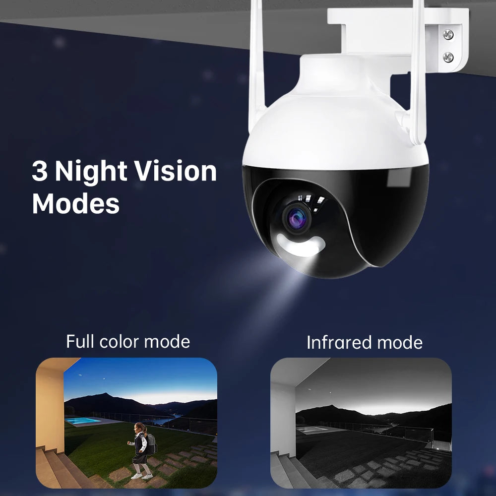 8MP PTZ WiFi IP Camera 4K AI Human Detection Color Night Vision  Audio Video Surveillance Cameras Outdoor Security CCTV Camera