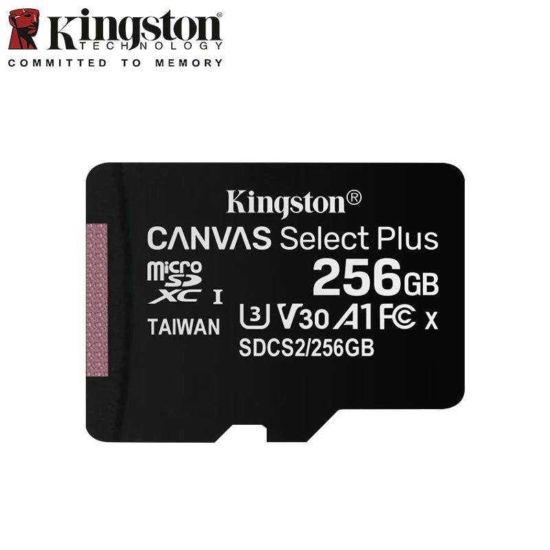 Kingston Canvas Select Plus Micro SD Card 32GB 64GB 128GB 256GB 512GB Memory Card C10 A1 Flash Card Up to 100MB/s read TF Card