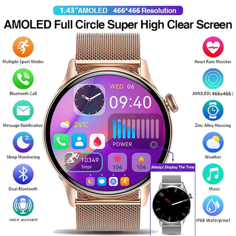 2024 [Voice Call/Fitness Tracker Answer/Artificial Intelligence Recognition/Sleep Tracking] Smartwatch for Women, IP68 Waterproo