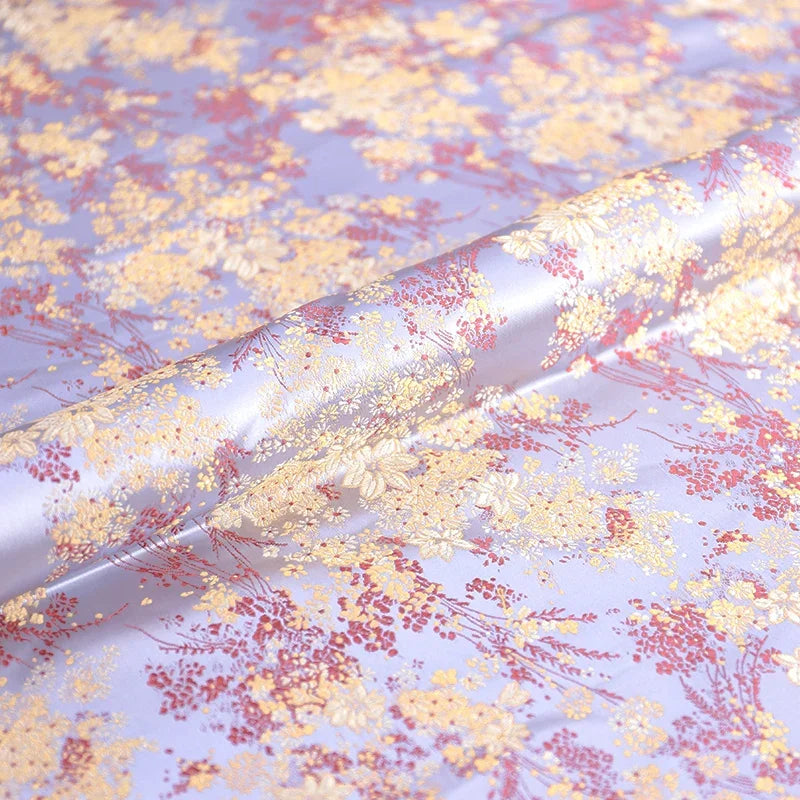 250*75cm Brocade Damask Silk Clothing Fabric Satin Flower Fabrics for Sewing DIY Handmade Manual Material Cloth