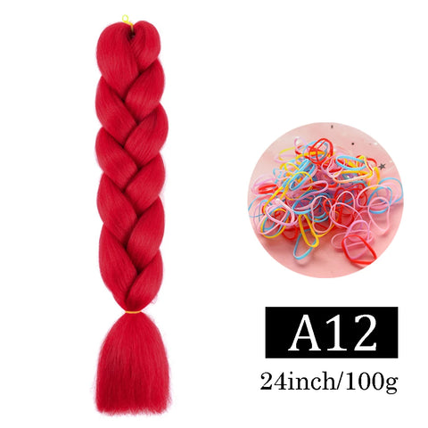 24 Inch Jumbo Braids Extensions Synthetic Braiding Hair Afro Ombre Color kanekalon Hair for Children Braid