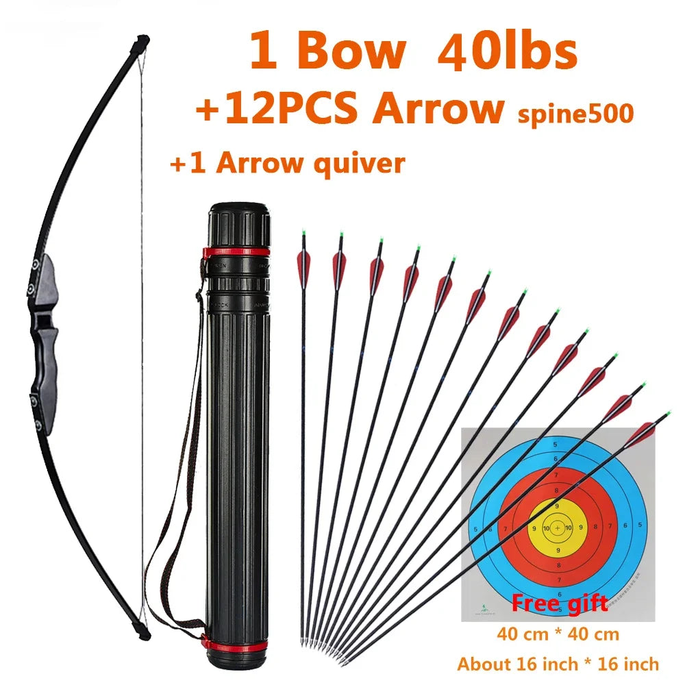 1pc Archery Recurve Bow Take-Down Straight Draw Bow For Children Adults Beginner Shooting Practise Hunting Game Accessories