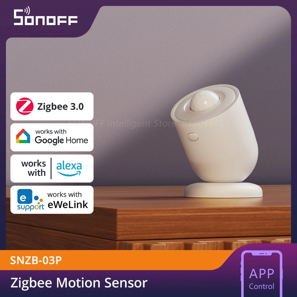 SONOFF SNZB-03P Zigbee Motion Sensor Smart Movement Detector 5-Sec Faster Detection Environment Light Detection Smart Scene