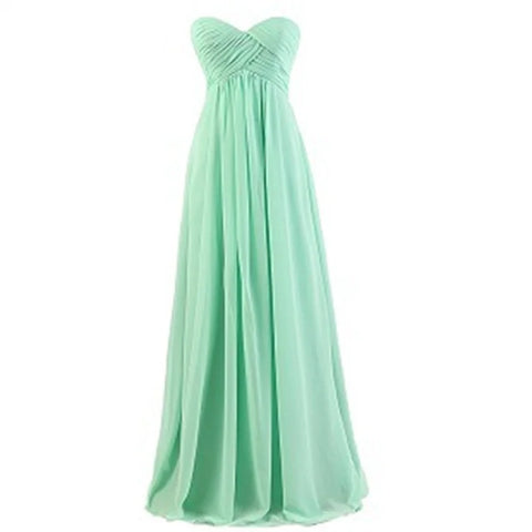 A Line Chiffon Pleat Elegant Strapless Sweetheart Bridesmaid Dresses Wedding Party Evening Formal Prom Robe De Soiree Zipper