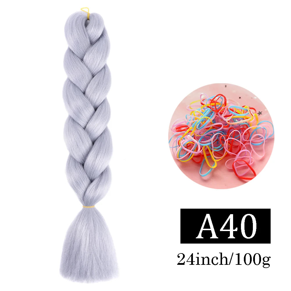 24 Inch Jumbo Braids Extensions Synthetic Braiding Hair Afro Ombre Color kanekalon Hair for Children Braid