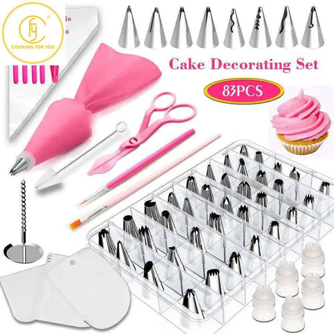 Cake Decorating Tools Set Turntable Pastry Bags Nozzle Bakware Baking Accessories Baking Tools Cake Baking Sets Baking Tool Set