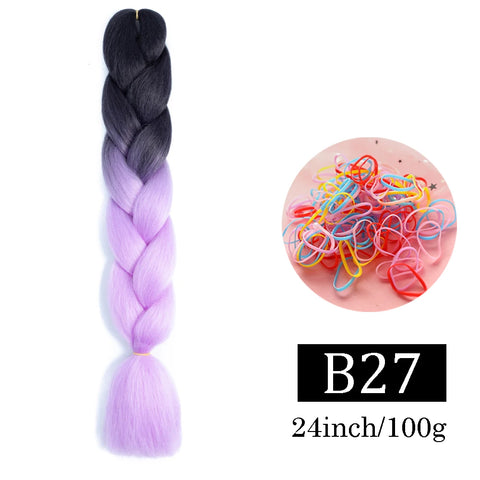 24 Inch Jumbo Braids Extensions Synthetic Braiding Hair Afro Ombre Color kanekalon Hair for Children Braid