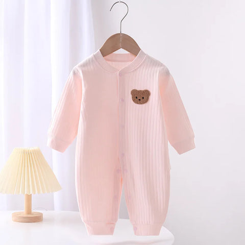 Autumn Baby Romper Solid Color Bear Jumpsuit