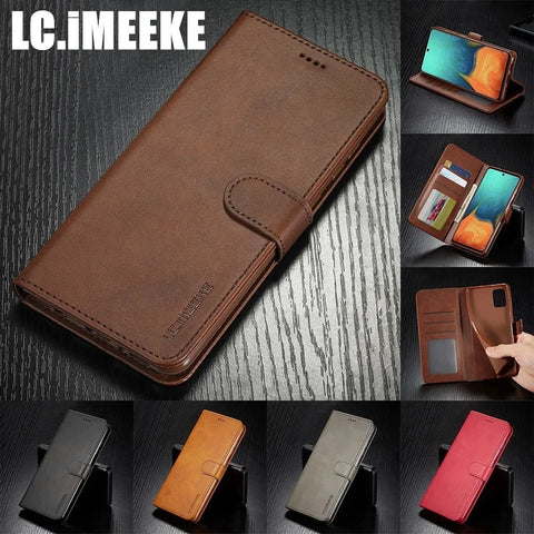 Leather Wallet Case for S24 S23 S22 S21