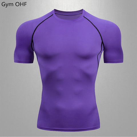 Gym T-shirt Men Rashguard Boxing Breathable T-shirts Long Sleeve Muay Thai Sportswear Bjj Muscle Compression Fitness Tights Tops