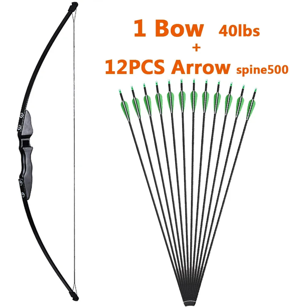 1pc Archery Recurve Bow Take-Down Straight Draw Bow For Children Adults Beginner Shooting Practise Hunting Game Accessories