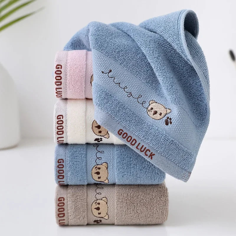 Bath Towel CottonFace Washcloth Cute Cartoon Baby Towels  Bear Hand Wipe Soft Children Towels Kids Newborn Bathing Handkerchief