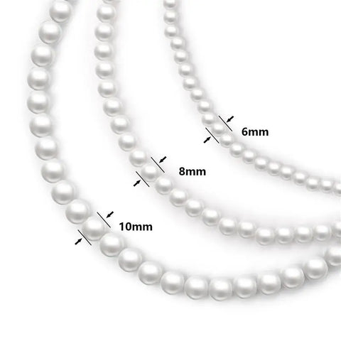 New Trendy Imitation Pearl Necklace For Men Temperament Simple Handmade Strand Bead Necklace Men Fine Jewelry Wedding Gift