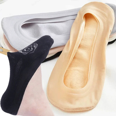 5 Pairs Invisible Women's Ice Silk Boat Socks