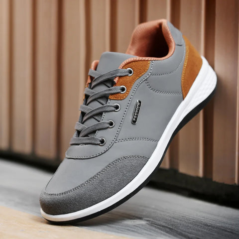 Men Sneakers Microfiber Leather Casual Shoes