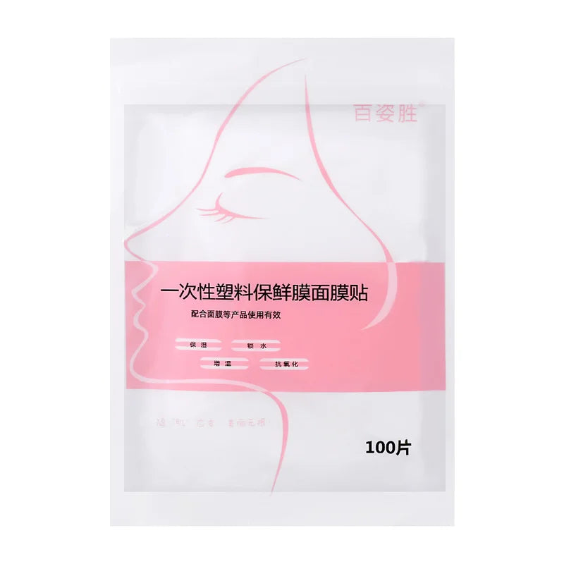 100pcs Plastic Film Facial Mask Skin Care