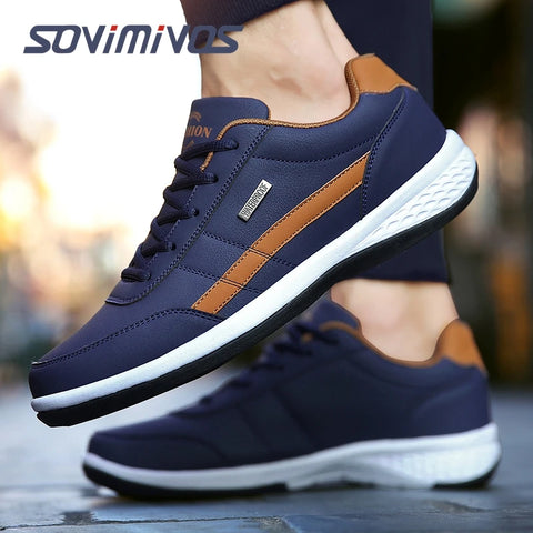 Leather Men Shoes Sneakers Trend Casual Shoe Italian Breathable Leisure Male Sneakers Non-slip Footwear Men Vulcanized Shoes