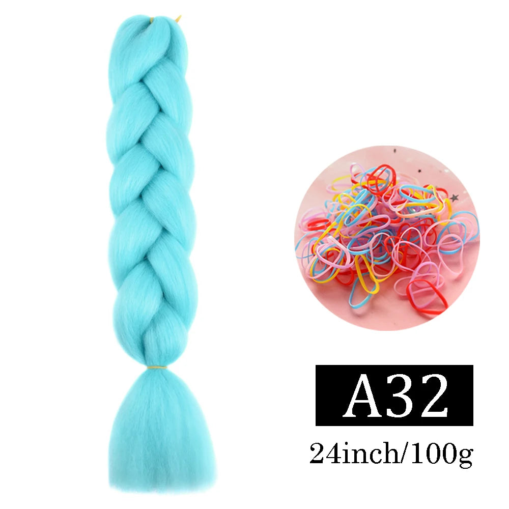 24 Inch Jumbo Braids Extensions Synthetic Braiding Hair Afro Ombre Color kanekalon Hair for Children Braid