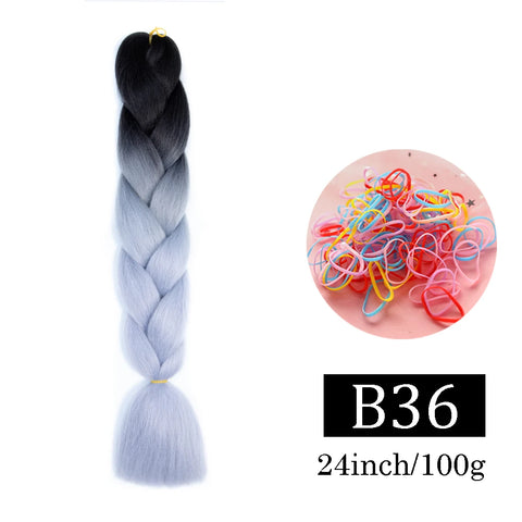 24 Inch Jumbo Braids Extensions Synthetic Braiding Hair Afro Ombre Color kanekalon Hair for Children Braid