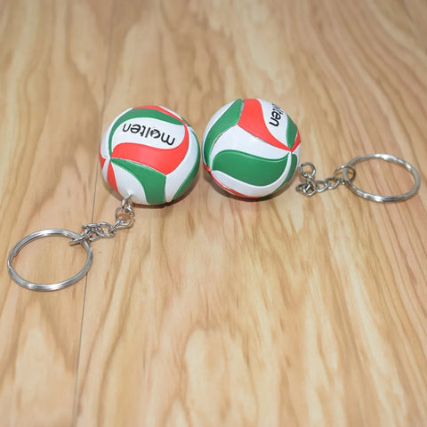 PVC Volleyball Key Chain Creative Cartoon Beach Ball Sports Keychain Mini Ball Souvenir Release Toy Boyfriend Gift Accessory