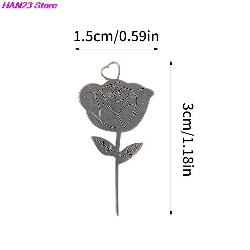 Silver Rose Shape Stainless Steel Needle