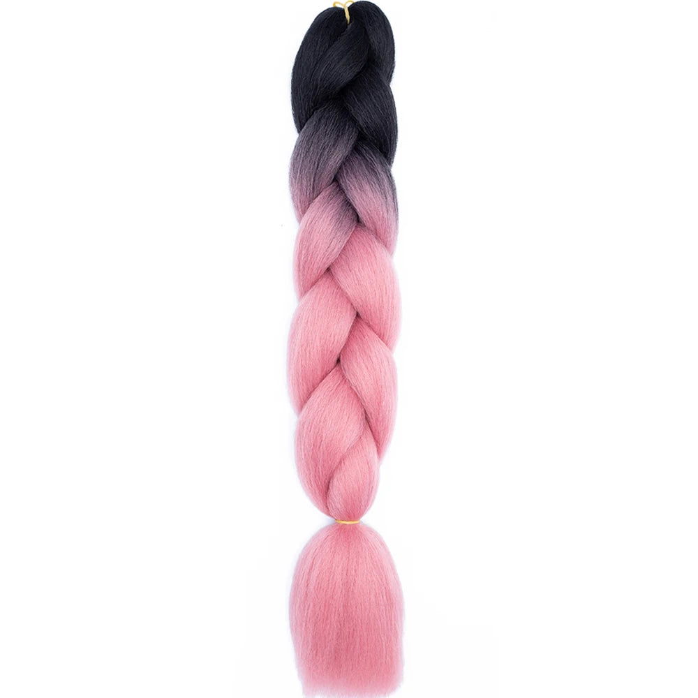 AZQUEEN 24 Inch Jumbo Braids Extensions Synthetic Braiding Hair Afro Ombre Color kanekalon Hair for Children Braid