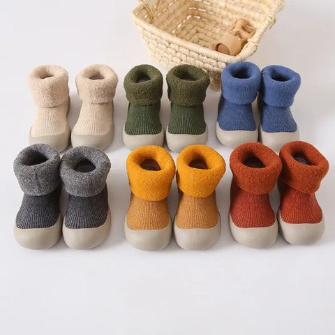 Winter Warm Baby Shoes Candy Colors Thicken first shoes Baby Toddler First Walkers Kids Soft Rubber Sole Shoe Anti-Slip Boots