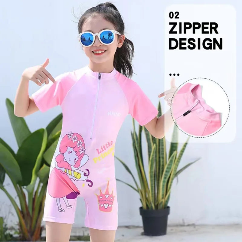 New Children's Swimwear Cute Cartoon Boys Girls One-Piece Swimming Costume Toddler Swimming Costume Boys One-Piece Swimming