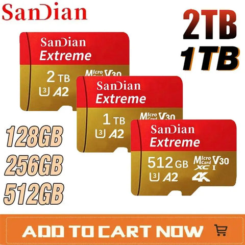 Original 1TB Memory Card 128GB Micro TF Card 512GB High Capacity Flash Card Class10 High-Speed SD Card For PC/phone/Camera/Mac