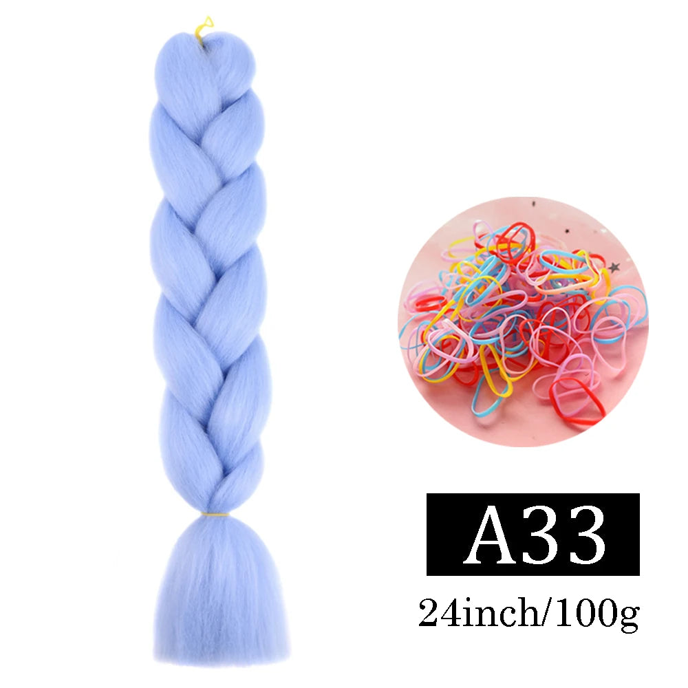 24 Inch Jumbo Braids Extensions Synthetic Braiding Hair Afro Ombre Color kanekalon Hair for Children Braid