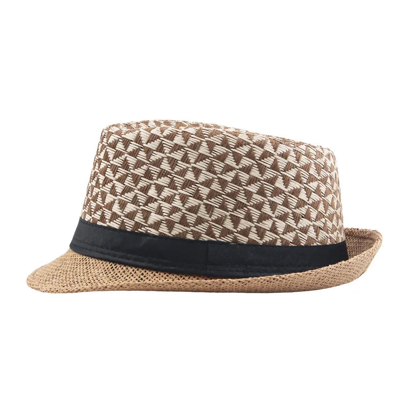 Men's Fedoras Summer Straw Hats Straw Paper Woven Top Hats Outdoor Sun hats Selling Curly Jazz Hats Panama Cap